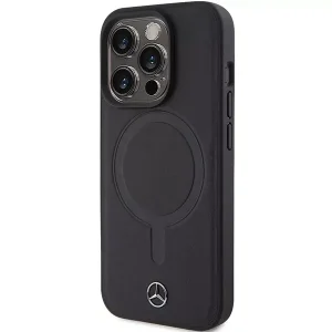 Cover Case iPhone 15 Pro Max Mercedes MagSafe Compatible Genuine Leather Black
